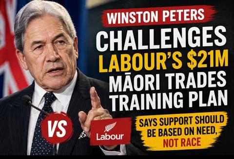 Winston Peters challenges Labour’s $21m Māori trades training plan, saying support should be based on need, not race