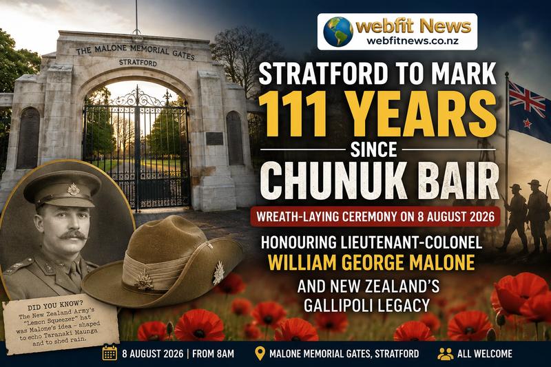 Stratford to Honour 111 Years Since the Battle of Chunuk Bair