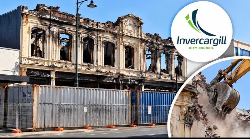 Demolition Approved for Historic Invercargill Briscoes Building Three Years After Fire