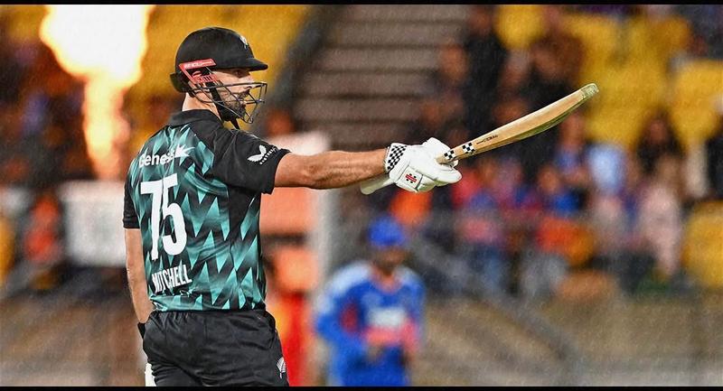 Mitchell’s Fighting 89 Shows Black Caps’ Resolve as Abhishek’s Record-Breaking Century Seals India’s T20 Series Victory