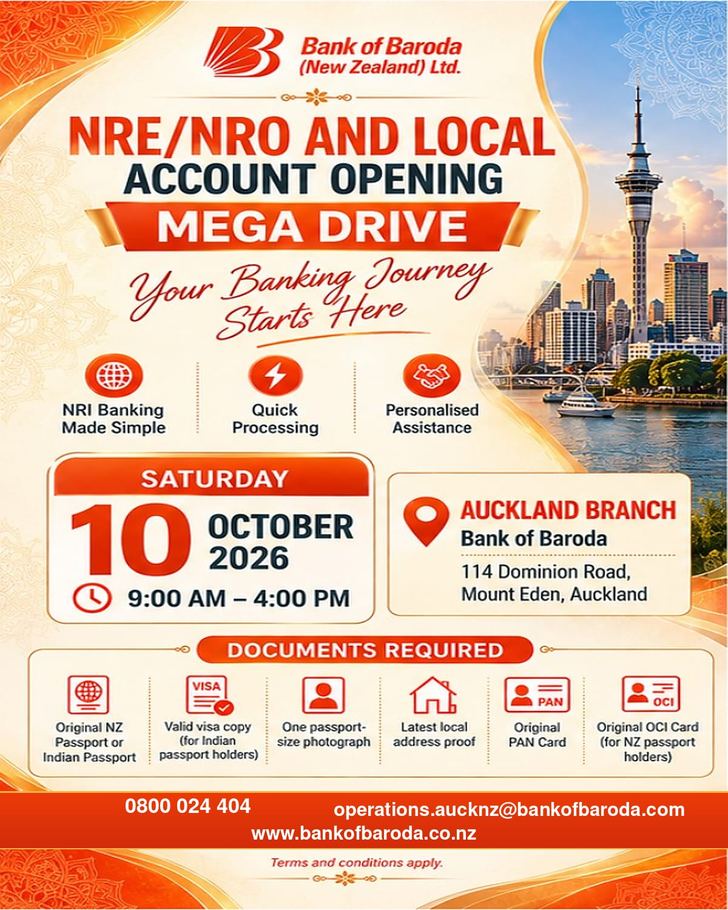 Bank of Baroda NRE/NRO account opening drive, 10 Oct